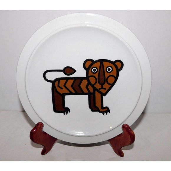 VTG Langenthal Suisse Swiss Brown Tiger Childs Porcelain Plate Bowl & mug Set - Picture 2 of 10